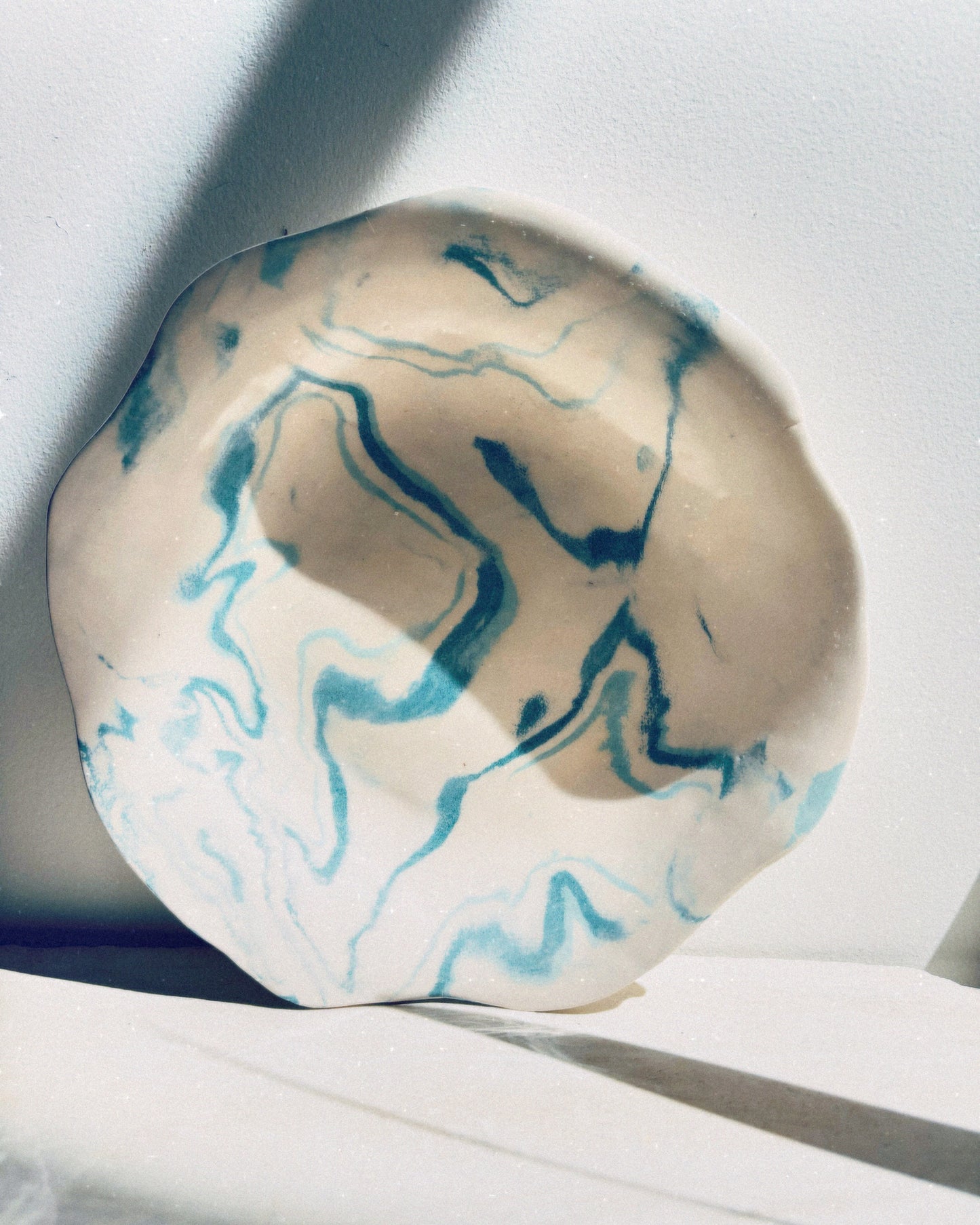 Ceramic Marblelized plate SEA (Pre-order)