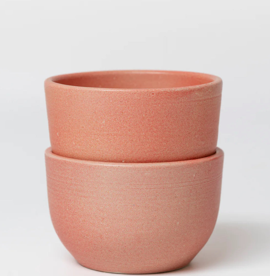 Pink ceramic soup/rice bowls