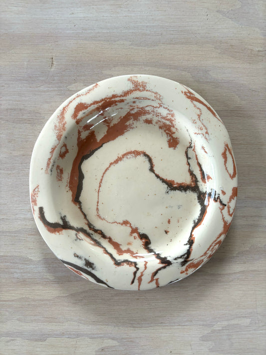 SALE-Ceramic Marbelized Plate- SIENNA - each one unique