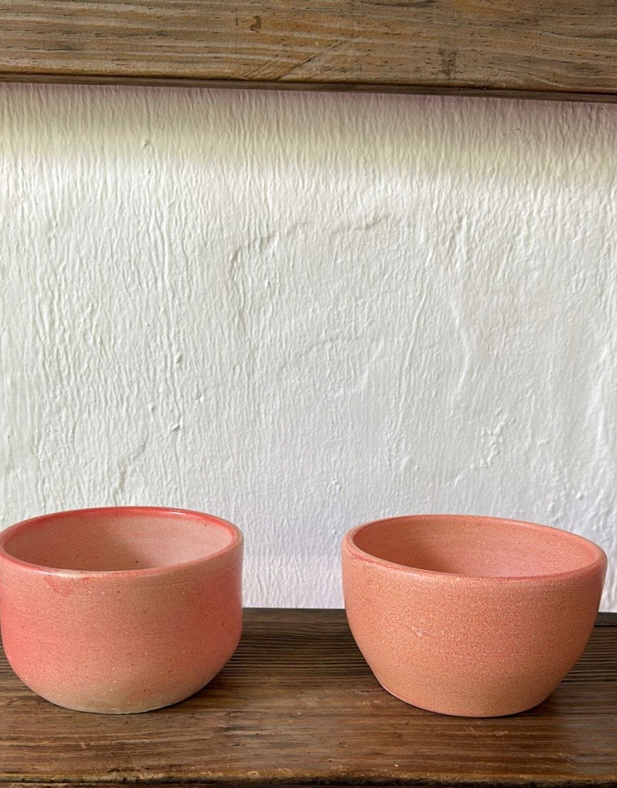 Pink ceramic soup/rice bowls