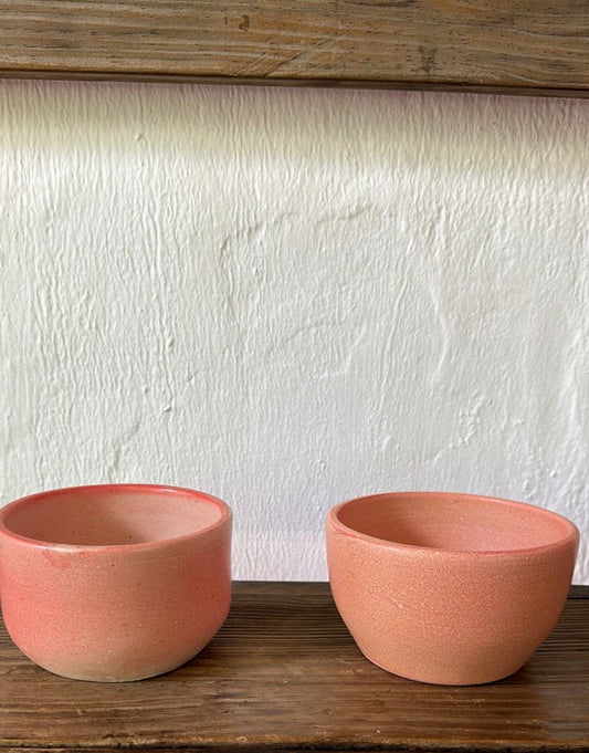 Pink ceramic soup/rice bowls