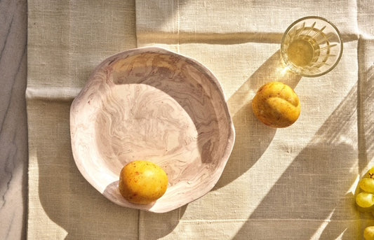 Ceramic Marblelized plate A WILD ROSE  (Pre-order)