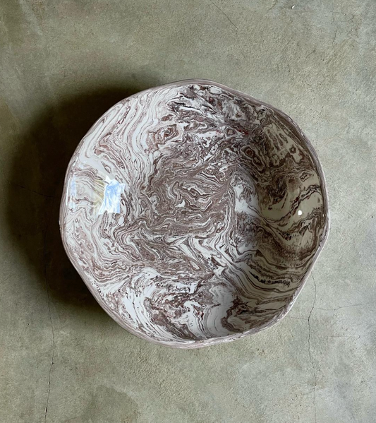 Sienna Marbleized large serving bowl