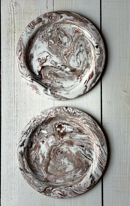 set of 2-Terre Marbleized plates
