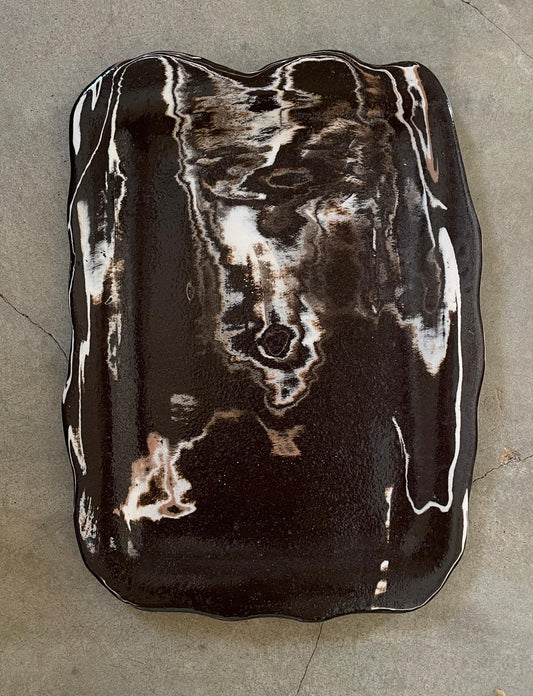 Marbleized platter-chocolate